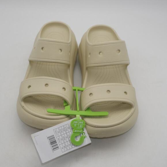 New Crocs Crush Platform Sandals  Women's 9 Men's 7  Bone Cream Beige - Picture 3 of 9